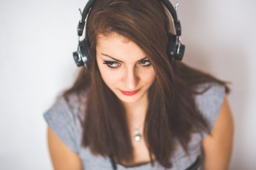 girl listening to music