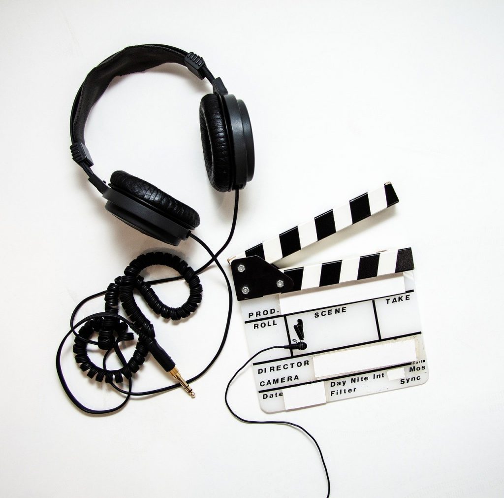 slate and headphones
