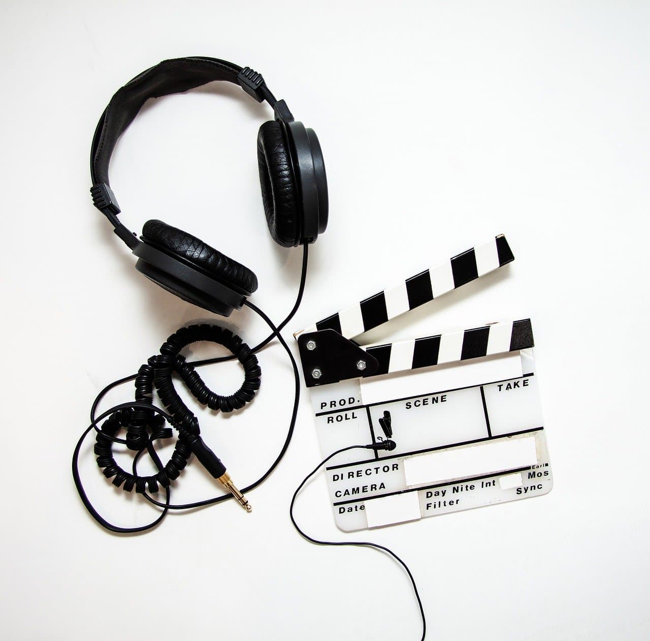 slate and headphones